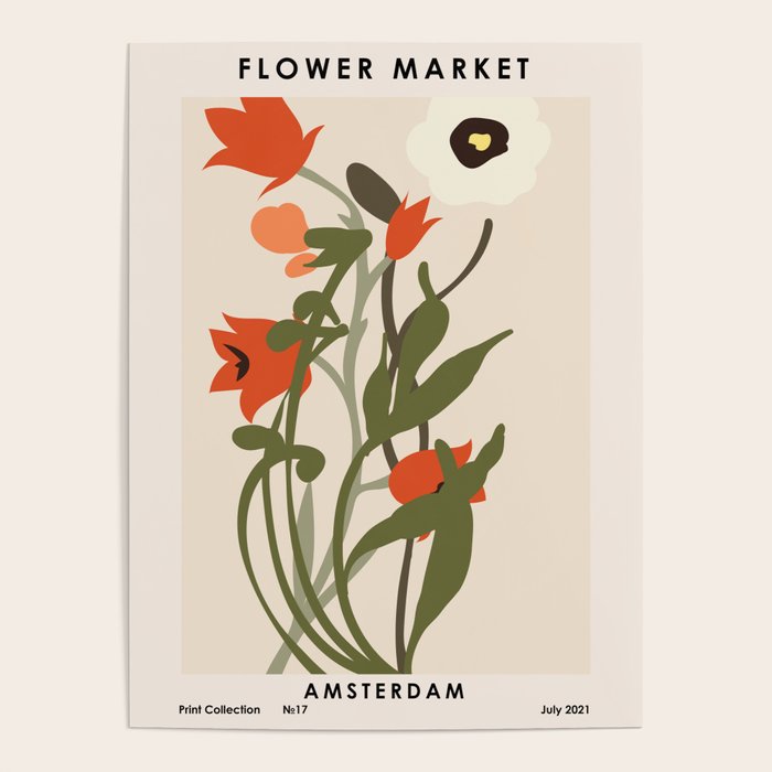 Flower market. Amsterdam Poster Gallery Image 1
