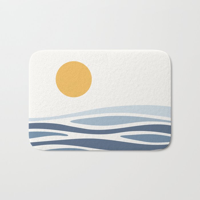 Blue Ocean Waves and the Sun Bath Mat