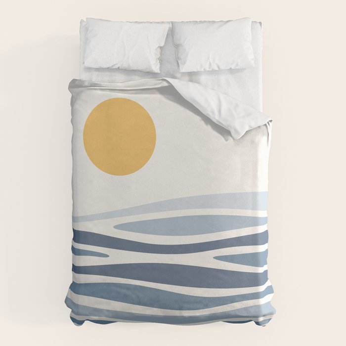 Blue Ocean Waves and the Sun Duvet Cover Gallery Image 1