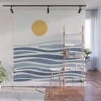Blue Ocean Waves and the Sun Wall Mural Gallery Image 1