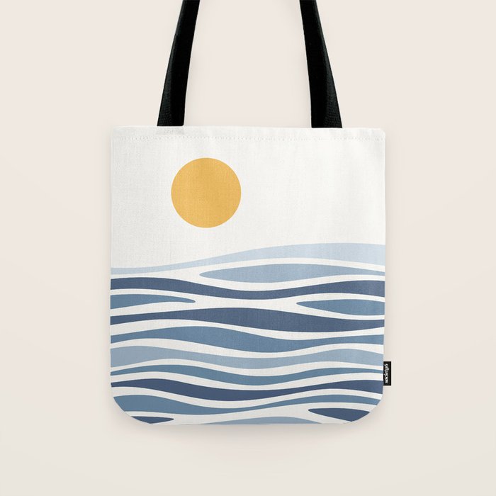 Blue Ocean Waves and the Sun Tote Bag Gallery Image 1