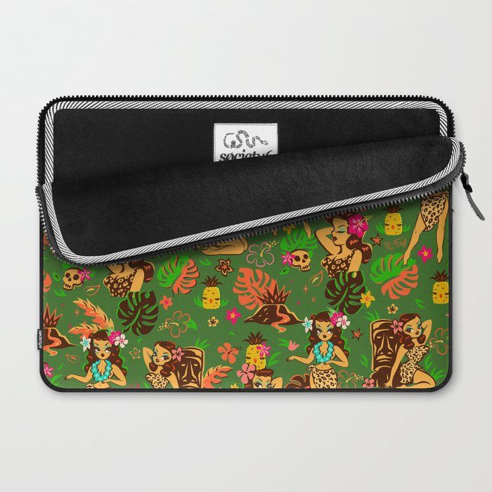 Tiki Temptress on Green Laptop Sleeve Gallery Image 2