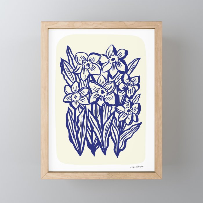 Daffodil flowers cut-out Mini Art Print Gallery Image 1