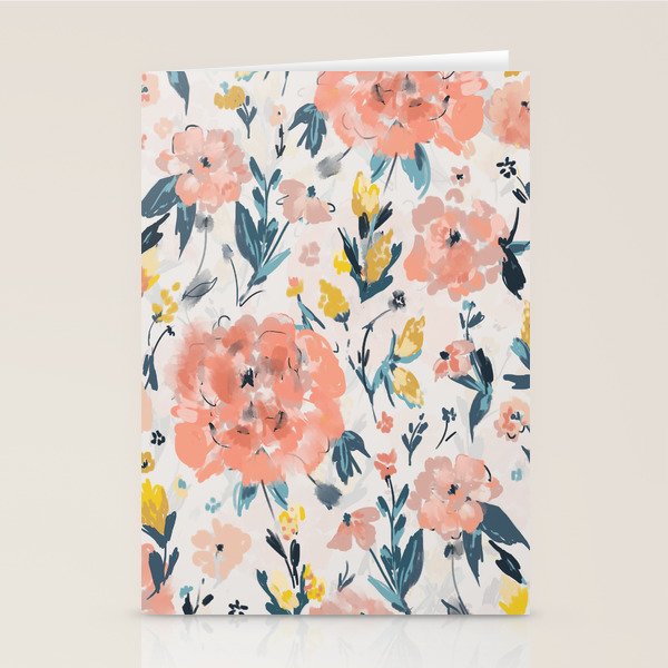 Tropical Coral Floral Stationery Card Gallery Image 2