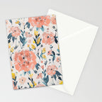 Tropical Coral Floral Stationery Card Gallery Image 2