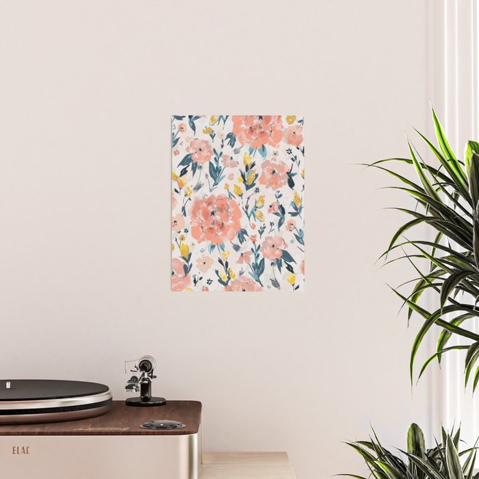 Tropical Coral Floral Poster Gallery Image 2