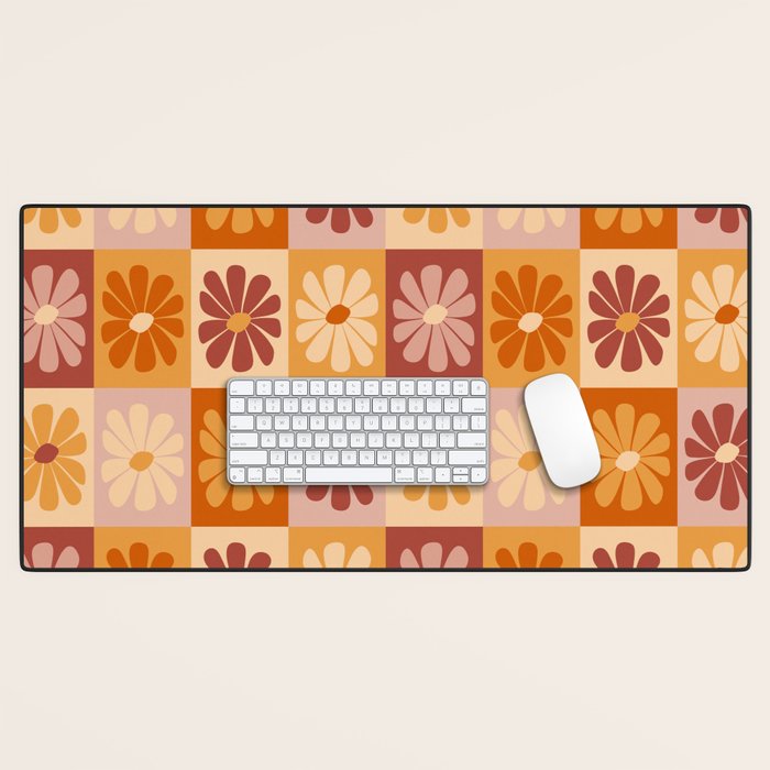 70's Daisy Bloom  Desk Mat Gallery Image 1
