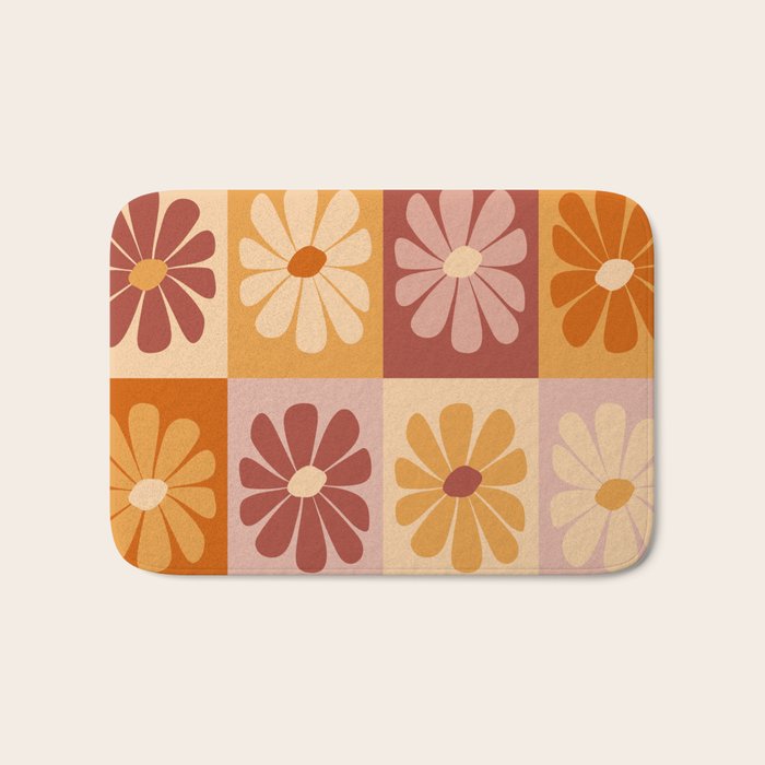 70's Daisy Bloom  Bath Mat Gallery Image 1