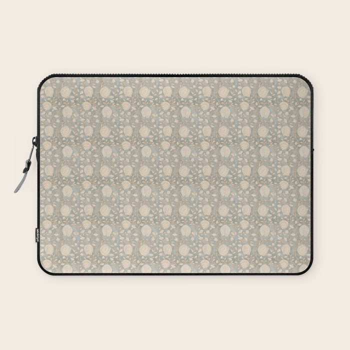 Block Print Lotus Floral - Sage Laptop Sleeve Gallery Image 1