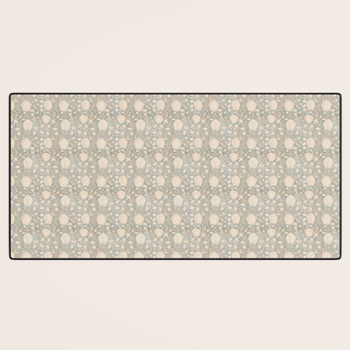 Block Print Lotus Floral - Sage Desk Mat Gallery Image 3
