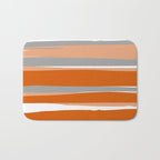 Stripes Abstract, Orange and Grey Bath Mat Gallery Image 1