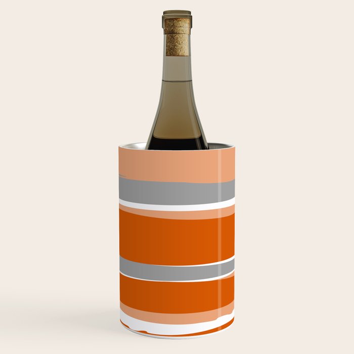 Stripes Abstract, Orange and Grey Wine Chiller Gallery Image 3