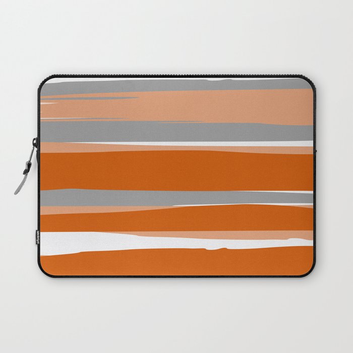 Stripes Abstract, Orange and Grey Laptop Sleeve Gallery Image 1