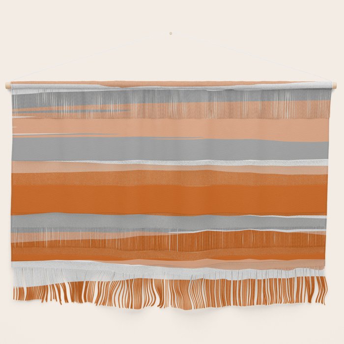 Stripes Abstract, Orange and Grey Wall Hanging Gallery Image 1