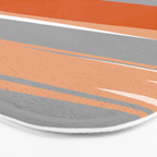 Stripes Abstract, Orange and Grey Bath Mat Gallery Image 3