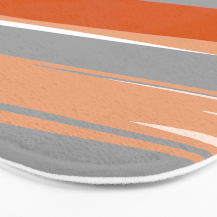 Stripes Abstract, Orange and Grey Bath Mat Gallery Image 3