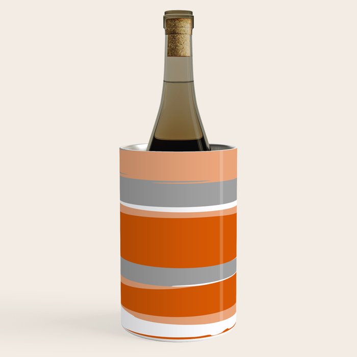 Stripes Abstract, Orange and Grey Wine Chiller Gallery Image 1