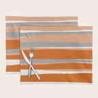 Stripes Abstract, Orange and Grey Placemat Gallery Image 1