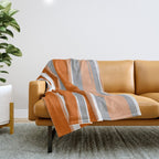 Stripes Abstract, Orange and Grey Throw Blanket Gallery Image 1