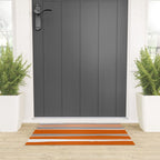 Stripes Abstract, Orange and Grey Welcome Mat Gallery Image 3