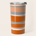 Stripes Abstract, Orange and Grey Travel Mug Gallery Image 2