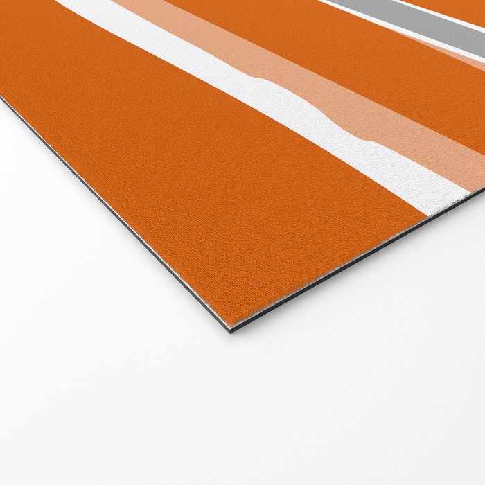 Stripes Abstract, Orange and Grey Welcome Mat Gallery Image 2