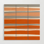 Stripes Abstract, Orange and Grey Wood Wall Art Gallery Image 1
