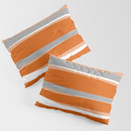 Stripes Abstract, Orange and Grey Pillow Sham Gallery Image 3