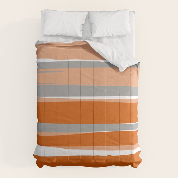 Stripes Abstract, Orange and Grey Comforter Gallery Image 6