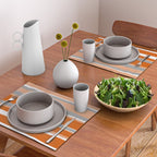Stripes Abstract, Orange and Grey Placemat Gallery Image 2