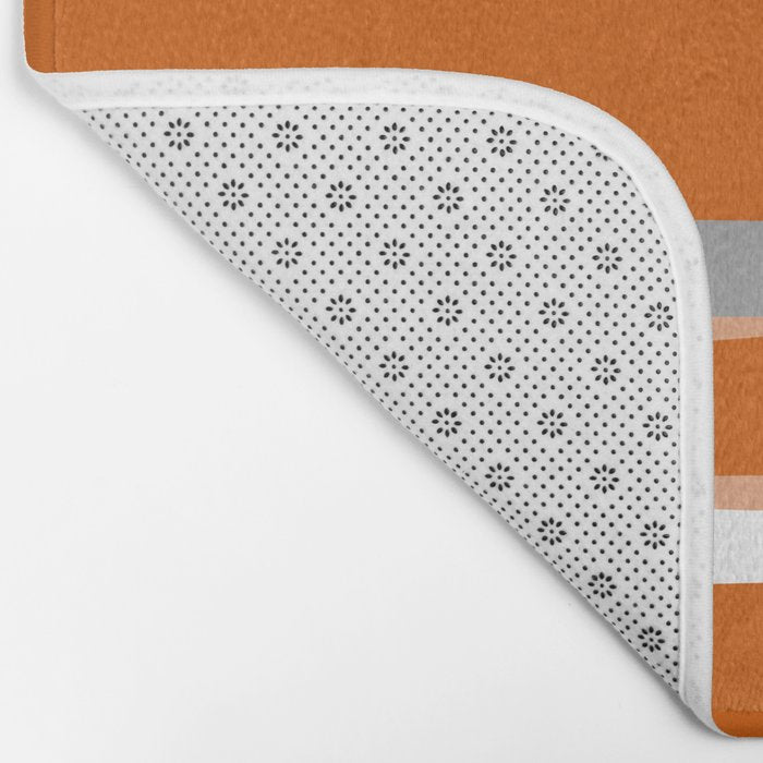 Stripes Abstract, Orange and Grey Bath Mat Gallery Image 2