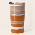 Stripes Abstract, Orange and Grey Travel Mug Gallery Image 3
