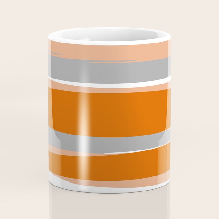 Stripes Abstract, Orange and Grey Coffee Mug Gallery Image 4