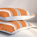 Stripes Abstract, Orange and Grey Pillow Sham Gallery Image 3