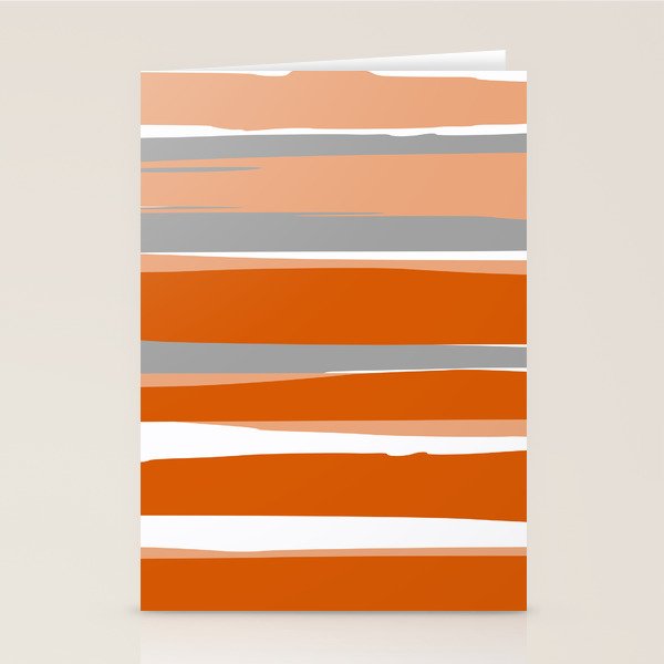 Stripes Abstract, Orange and Grey Stationery Card Gallery Image 2