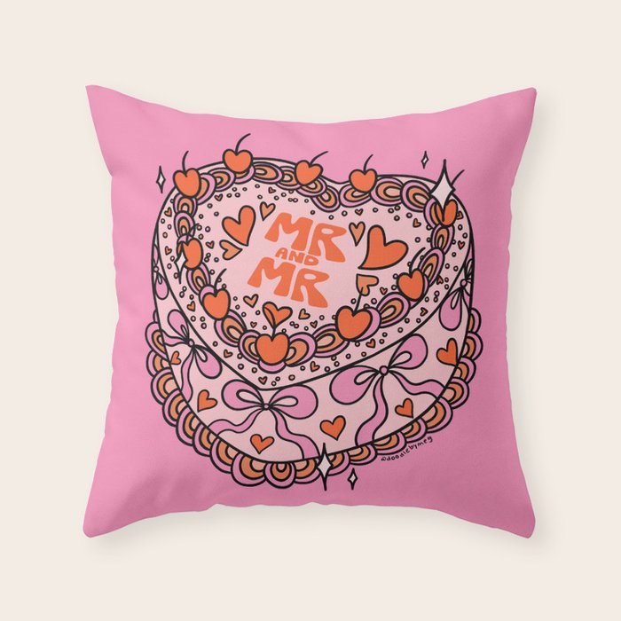 Mr. and Mr. Cake Throw Pillow Gallery Image 6