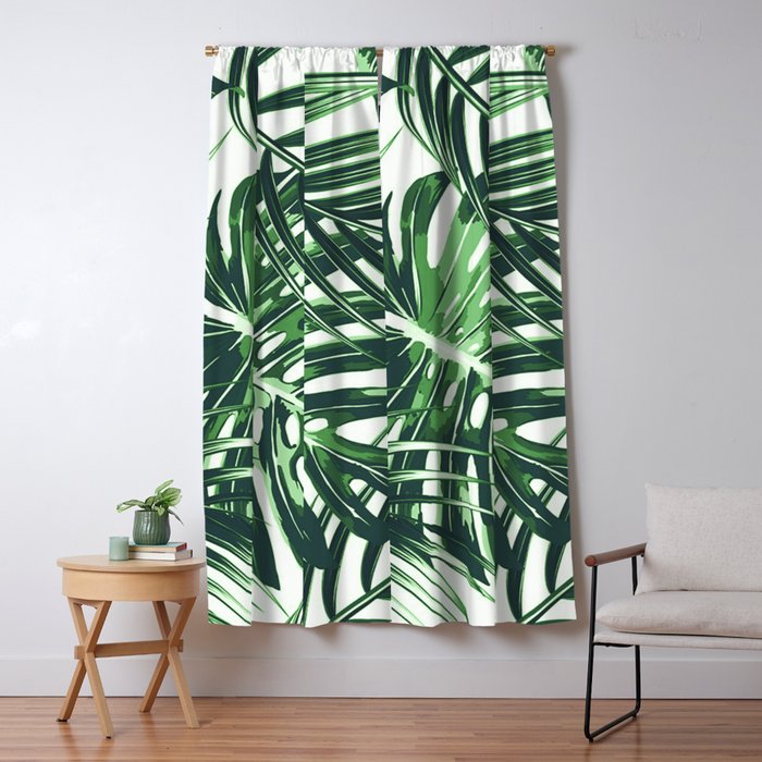 Tropical Leaves 4 Window Curtain Gallery Image 1