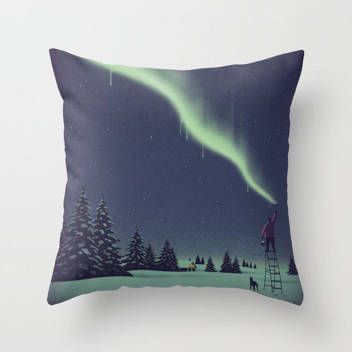Winter Painting Throw Pillow Gallery Image 1