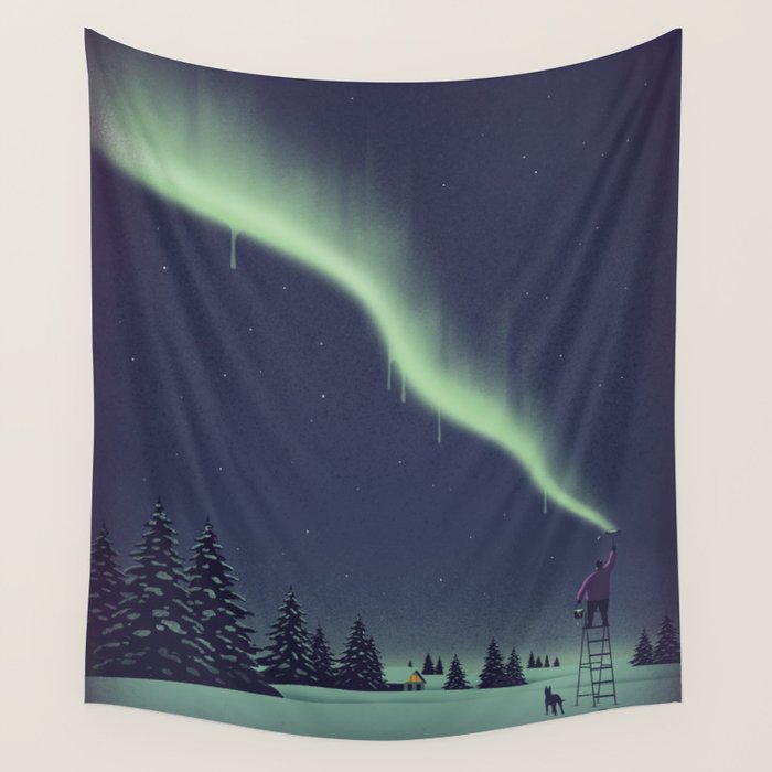 Winter Painting Wall Tapestry Gallery Image 1