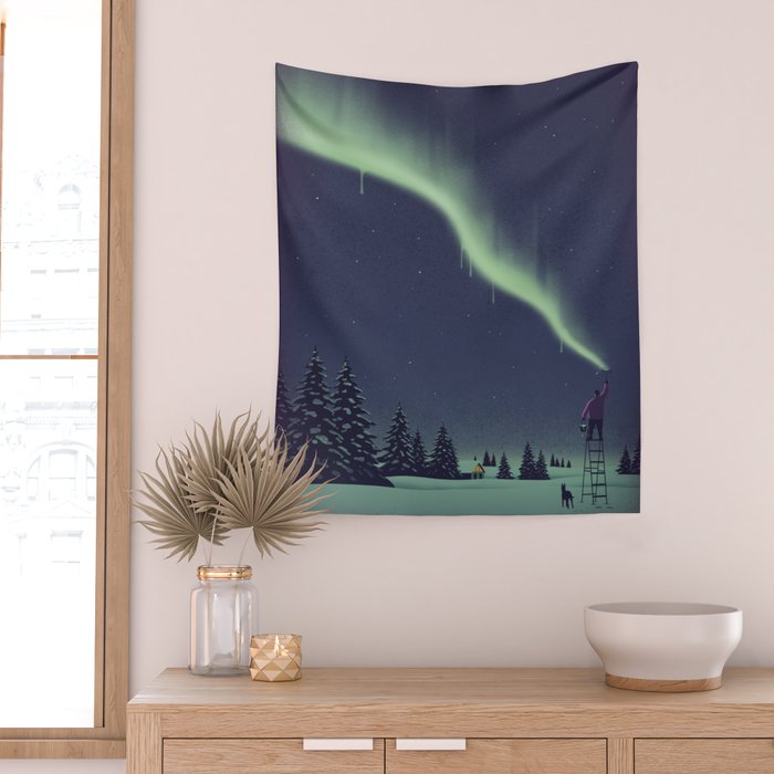 Winter Painting Wall Tapestry Gallery Image 2