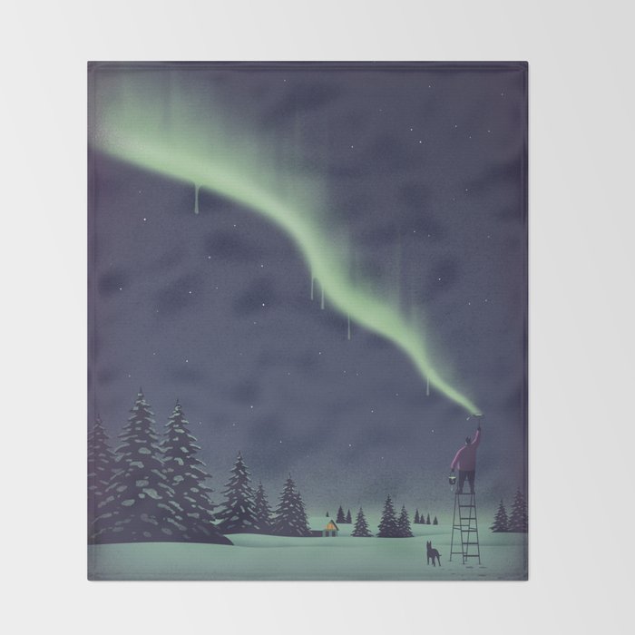 Winter Painting Throw Blanket Gallery Image 2