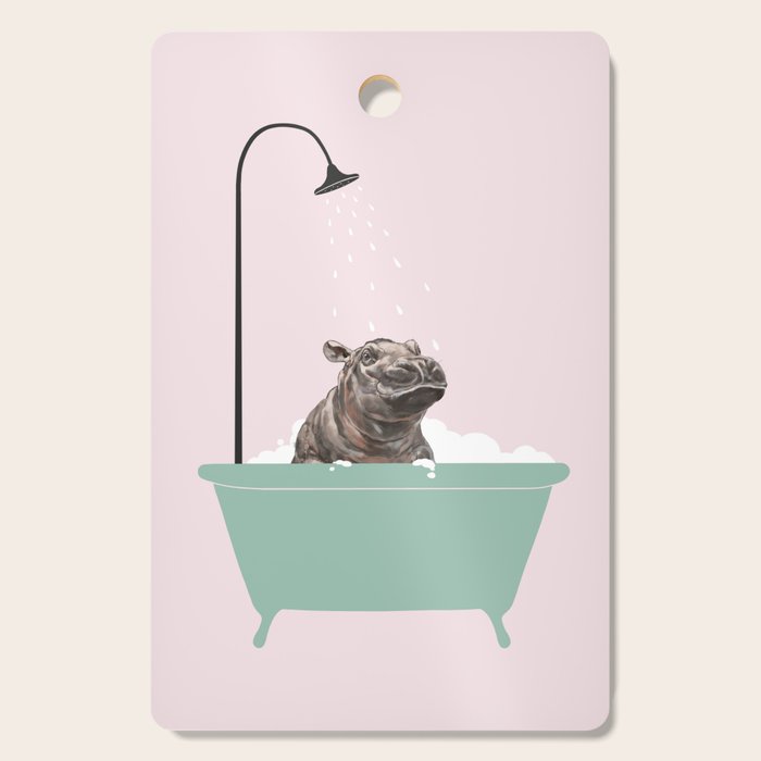 Hippo Enjoying Bubble Bath Cutting Board Gallery Image 1