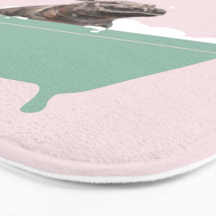 Hippo Enjoying Bubble Bath Bath Mat Gallery Image 3
