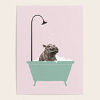 Hippo Enjoying Bubble Bath Poster Gallery Image 4
