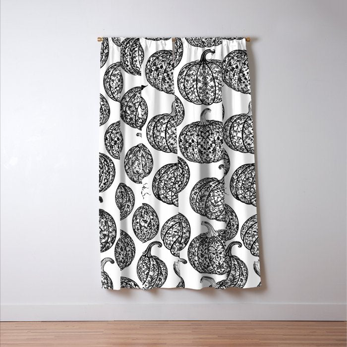 Lace Pumpkin Halloween Pattern Needle Bobbin Crochet Thread Window Curtain Gallery Image 3