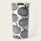 Lace Pumpkin Halloween Pattern Needle Bobbin Crochet Thread Travel Mug Gallery Image 1