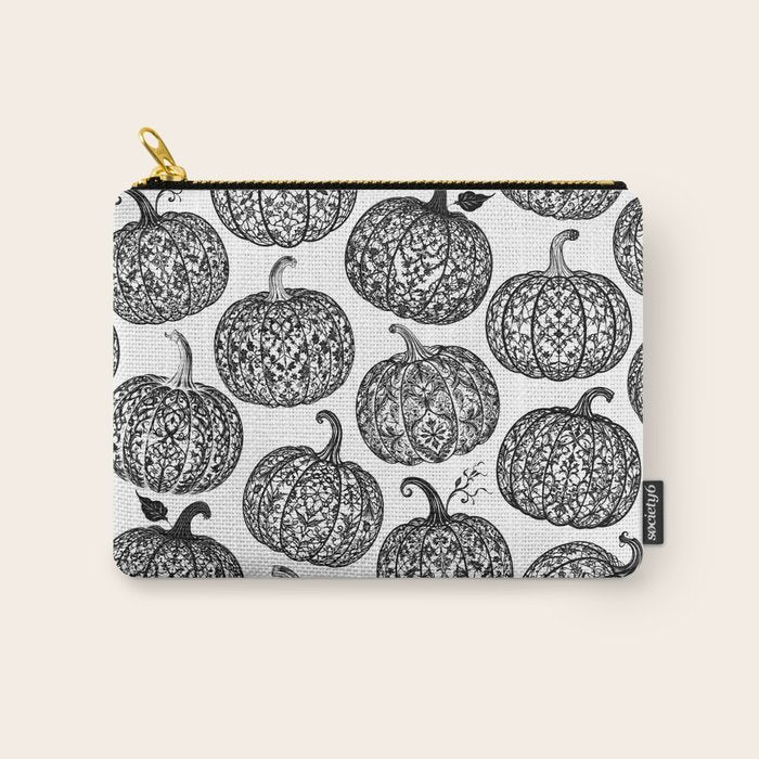 Lace Pumpkin Halloween Pattern Needle Bobbin Crochet Thread Carry All Pouch Gallery Image 1