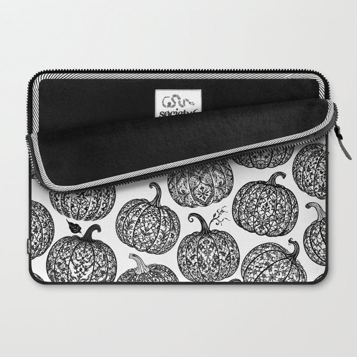 Lace Pumpkin Halloween Pattern Needle Bobbin Crochet Thread Laptop Sleeve Gallery Image 2