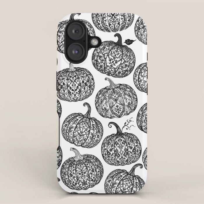 Lace Pumpkin Halloween Pattern Needle Bobbin Crochet Thread iPhone Case Gallery Image 1