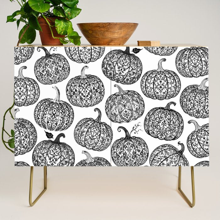 Lace Pumpkin Halloween Pattern Needle Bobbin Crochet Thread Credenza Gallery Image 1